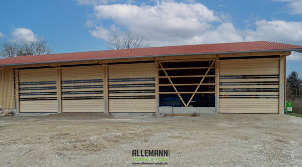 ALLEMANN Holzsektionaltore für Bergehalle